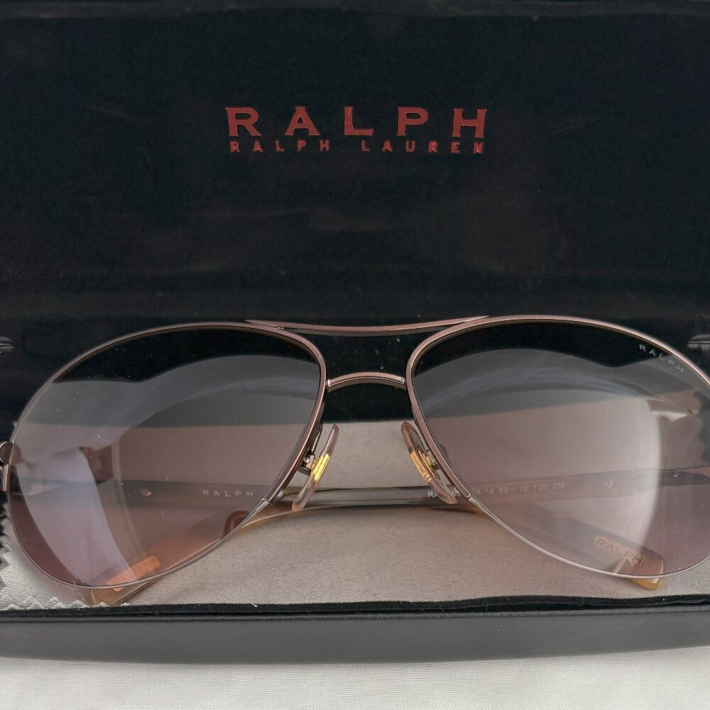 Ralph Lauren Brown Gradient Aviator Sunglasses